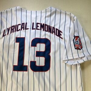 Lyrical Lemonade Chicago Cubs Baseball Jersey White Pinstripe 13 Mens XL